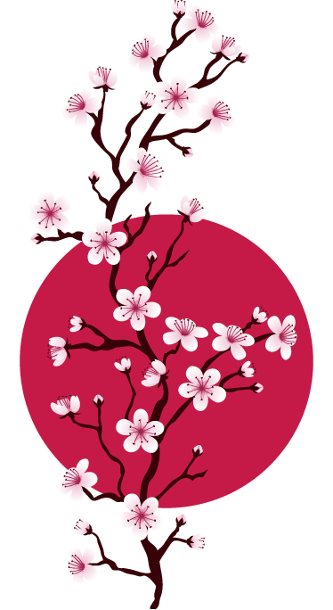 Gėlių rašto kilimėlis su japoniškų vyšnių šakomis - „Tenstickers“