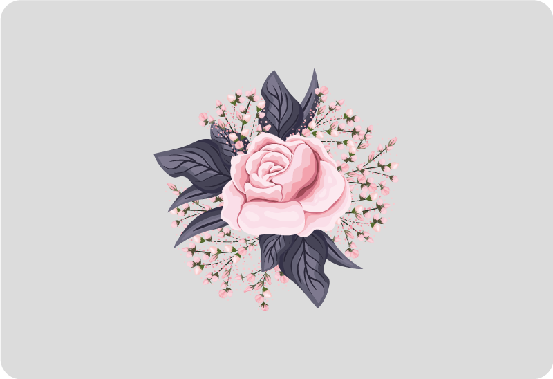 Gėlių rašto kilimėlis nuostabiu rožiniu dizainu - „Tenstickers“