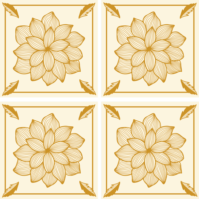 Gėlių rašto kilimėlis paisley raštu - „Tenstickers“