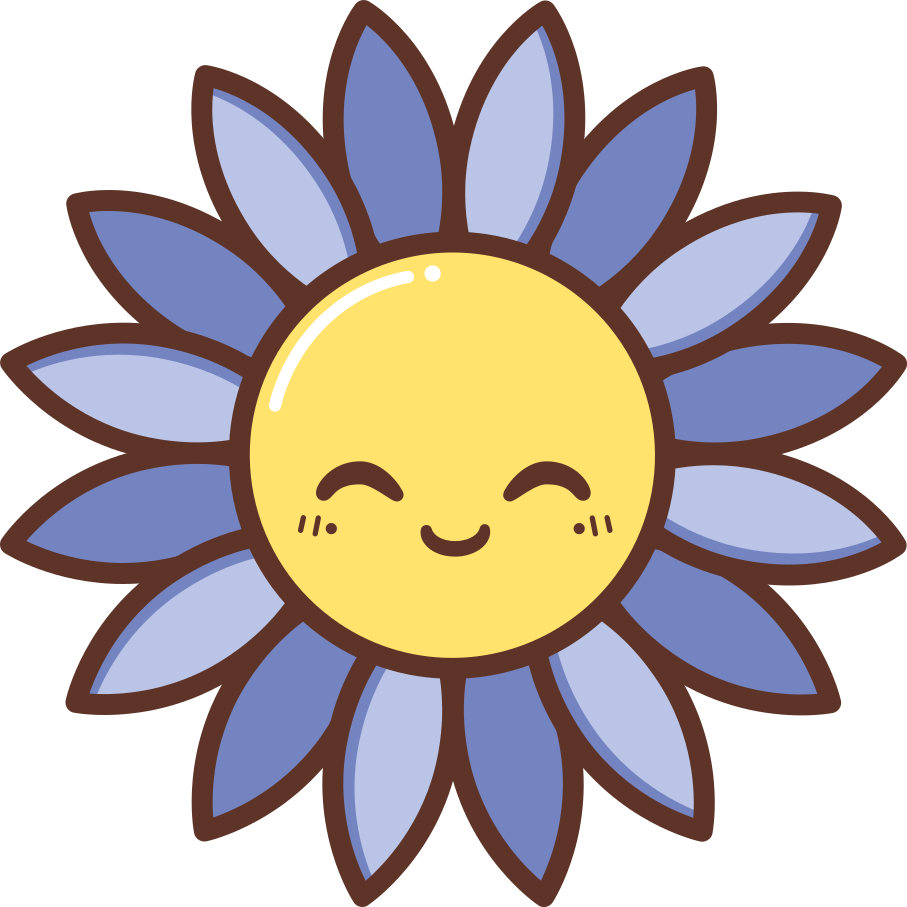 Gėlių rašto kilimėlis laimingai violetinei gėlei - „Tenstickers“