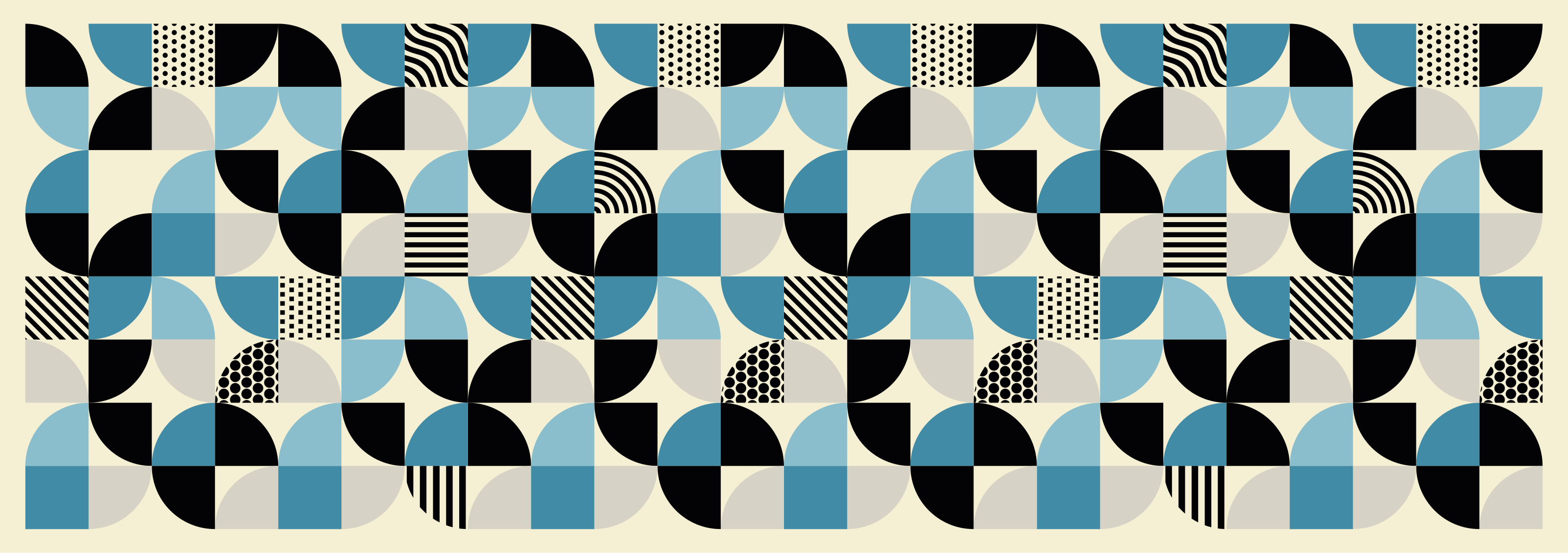 Valgomosios kambario kilimas retro mėlynu bauhauso raštu - „Tenstickers“