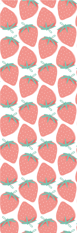 Kilimas virtuvei su vientisu braškių raštu pastelinių spalvų - „Tenstickers“