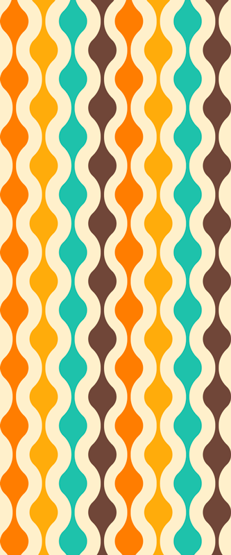 Kilimas virtuvei geometrinis retro vidurinio amžiaus 70-ųjų - „Tenstickers“