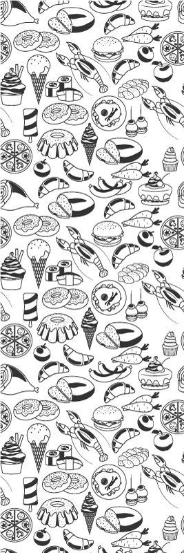 Kilimas virtuvei maisto piešinėlių raštu - „Tenstickers“