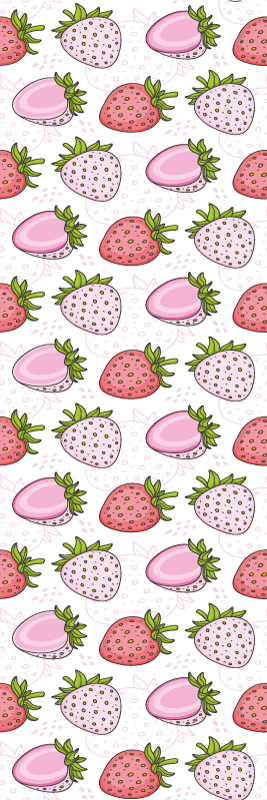 Kilimas virtuvei be siūlių rožinėmis ir raudonomis braškėmis - „Tenstickers“