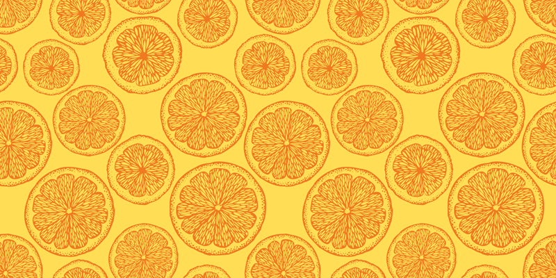 Gėlių rašto kilimėlis su citrusinių griežinėlių motyvu - „Tenstickers“