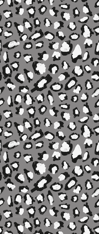 Gyvūnų spaudos vinilo kilimėlis pilkai baltas leopardas - „Tenstickers“