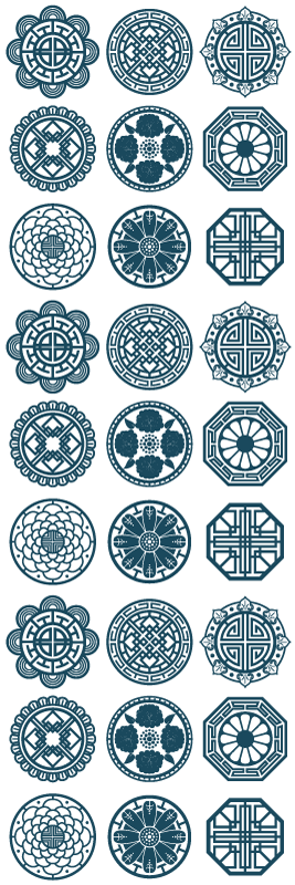 Geometriniai kilimas korėjos formomis - „Tenstickers“