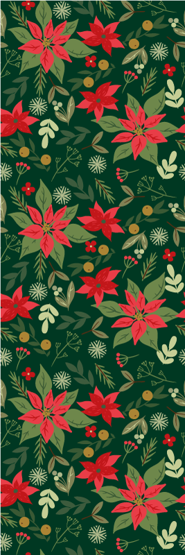 Kalėdinis kilimėlis su lapų dekoracijomis - „Tenstickers“