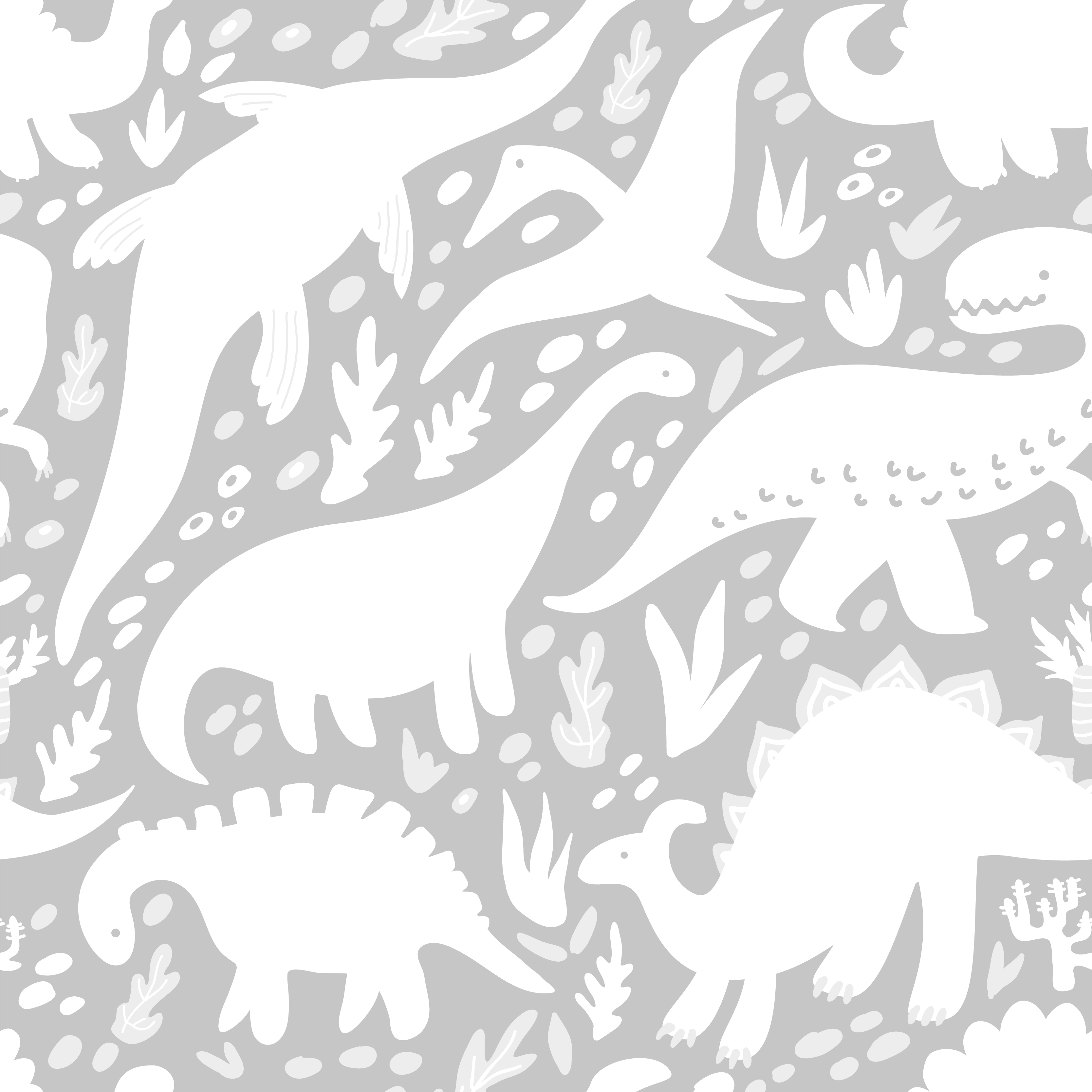 Vinilo kilimėlis miegamajam su baltu dinozauru raštu - „Tenstickers“