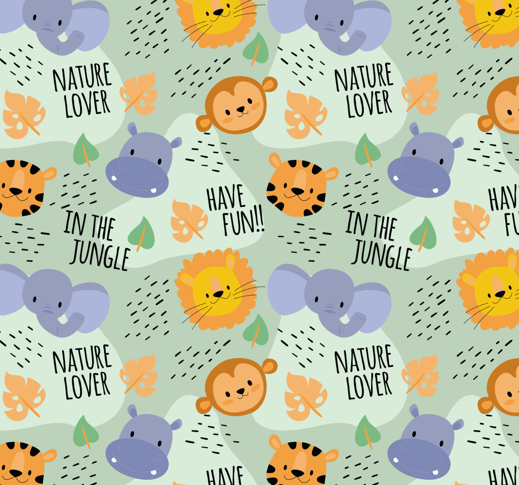 Vinilinis kilimėlis žaliems džiunglių gyvūnams - „Tenstickers“