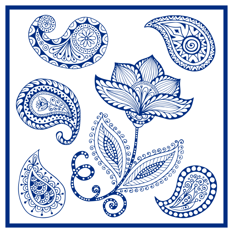 Gamtos vinilinis kilimas botaninė paisley detalė - „Tenstickers“