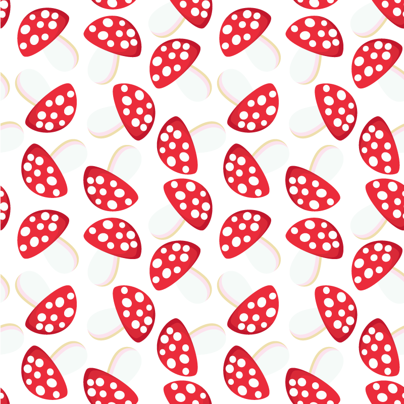 Gėlių rašto kilimėlis klasikiniai grybai balta fono - „Tenstickers“