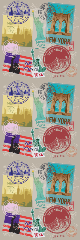 Vinilo kilimėlis miegamajam senasis nyc koliažas - „Tenstickers“