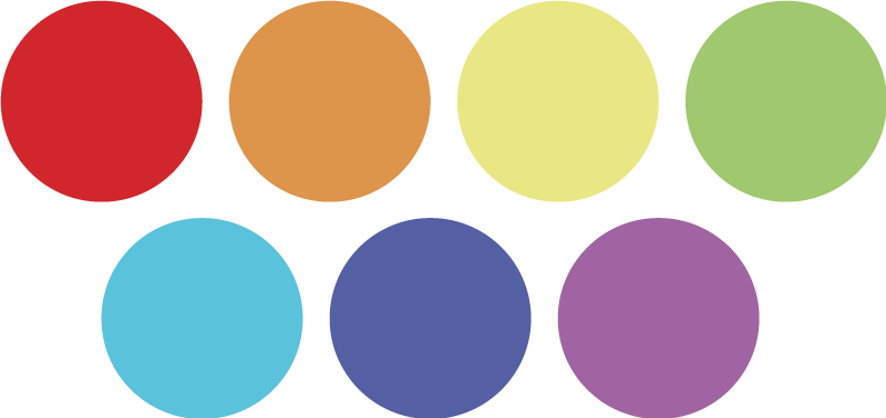 Geometriniai kilimas vaivorykštės dideli taškai - „Tenstickers“