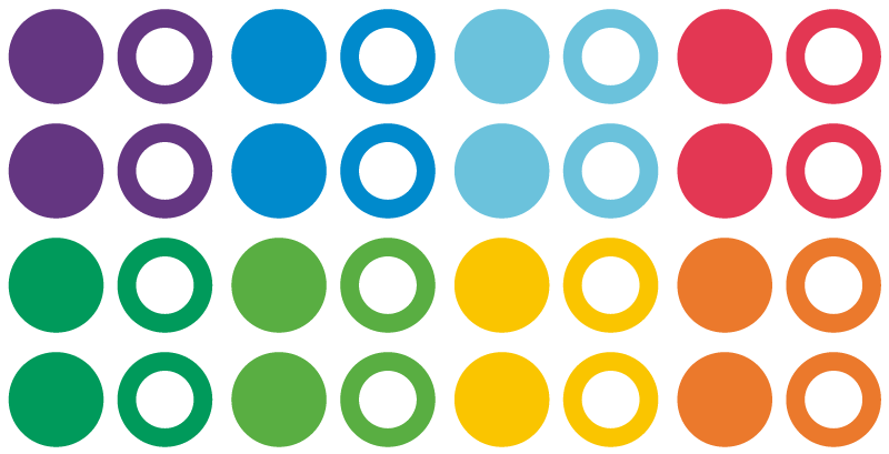 Geometrinis kilimas vaivorykštės spalvų apskritimai - „Tenstickers“