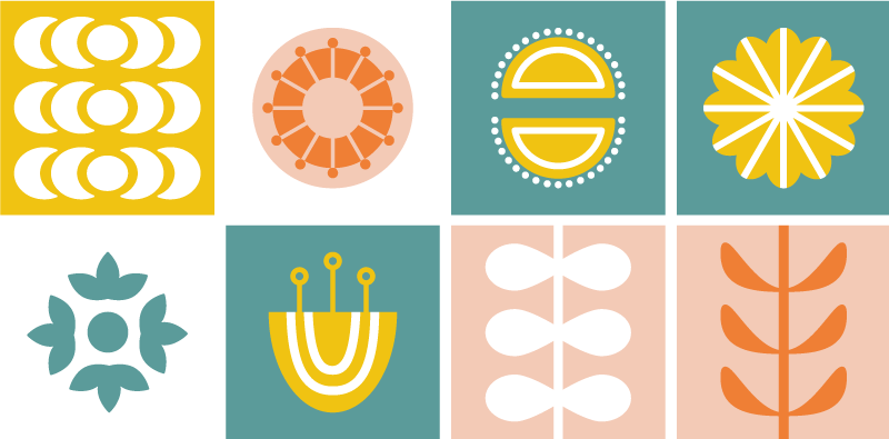 Geometriniai kilimas norvegijos plytelėmis - „Tenstickers“