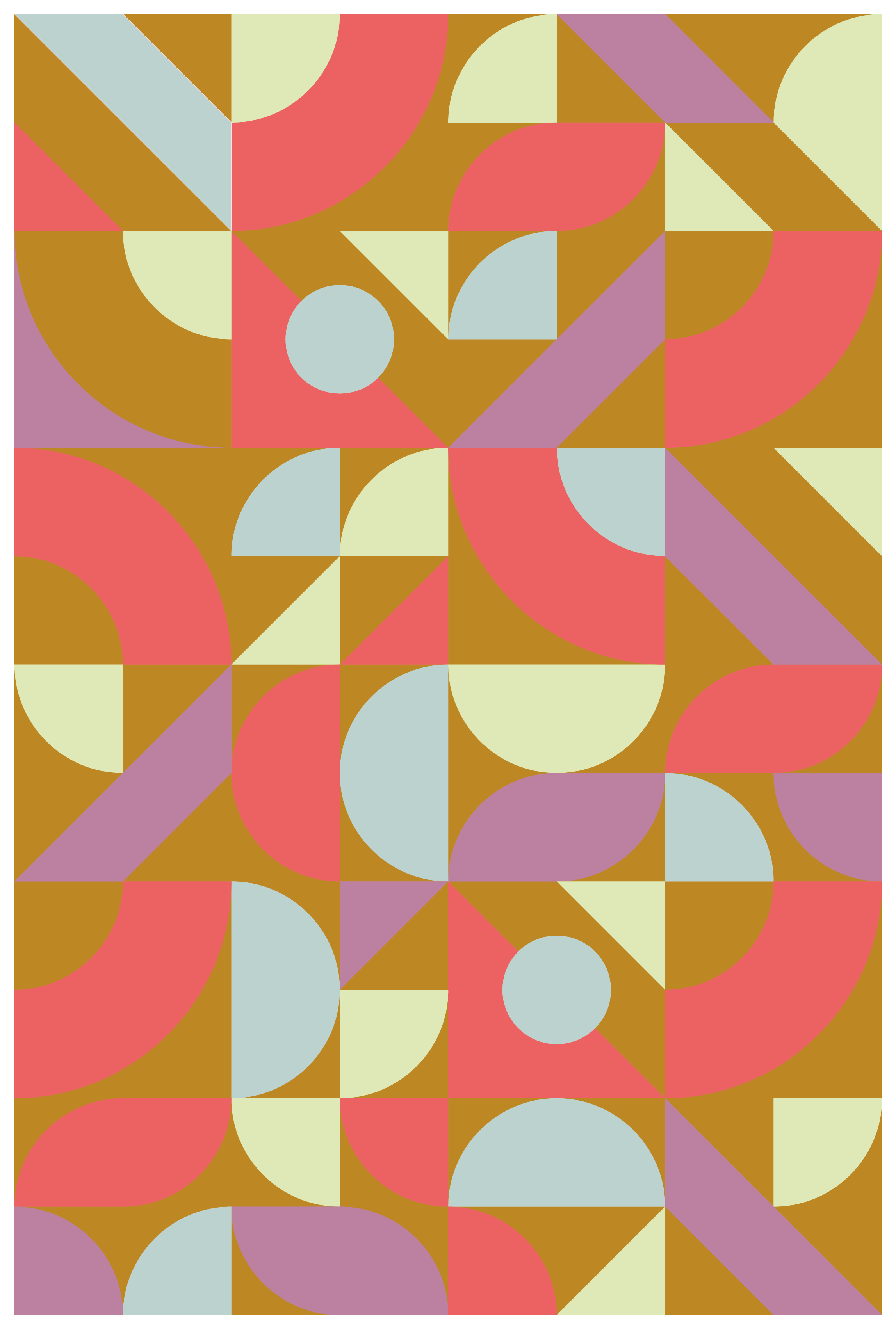 Geometriniai kilimas retro spalvų - „Tenstickers“