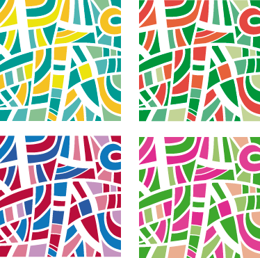 Geometriniai kilimas daugiaspalvėmis plytelėmis - „Tenstickers“