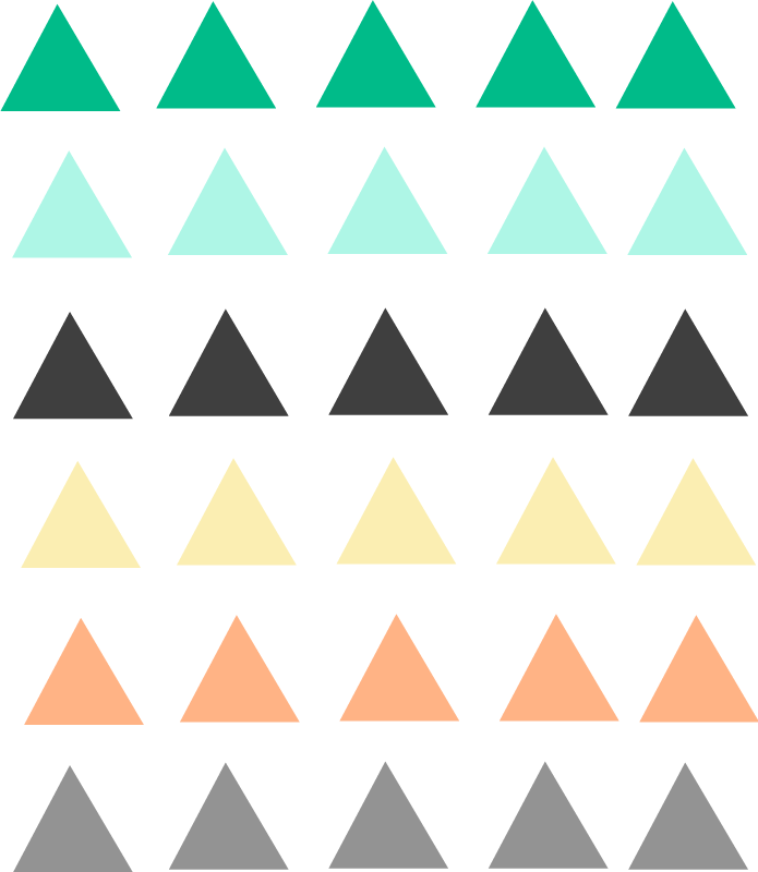 Geometriniai kilimas 30 mažų trikampių kūdikiui - „Tenstickers“
