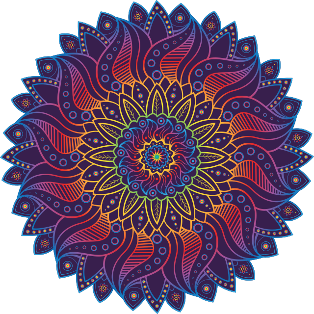 Geometriniai kilimas vaivorykštės mandala - „Tenstickers“