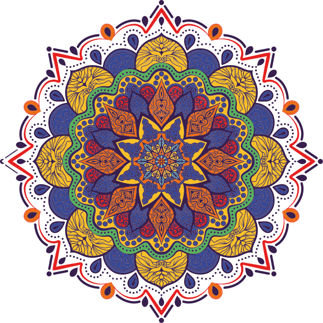 Geometriniai kilimas spalvotų gėlių mandala - „Tenstickers“