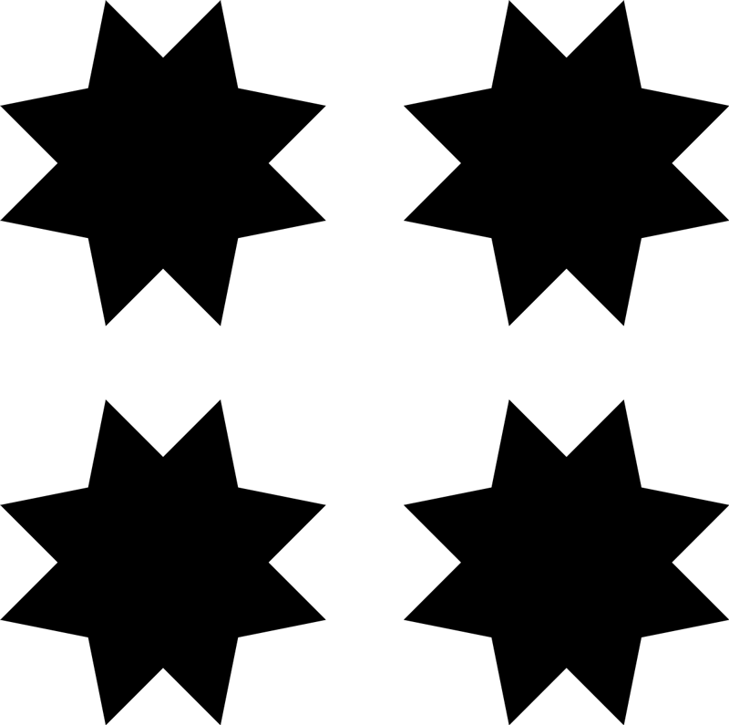 Geometrinis kilimas juodųjų žvaigždžių formos - „Tenstickers“