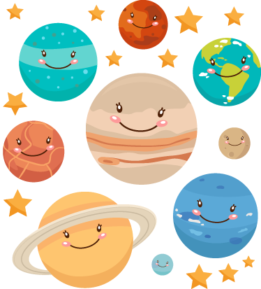 Vaikų vinilinė kilimėlė su planetų sistema - „Tenstickers“