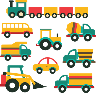Vaikų vinilinė kilimėlė spalvingi automobiliai - „Tenstickers“