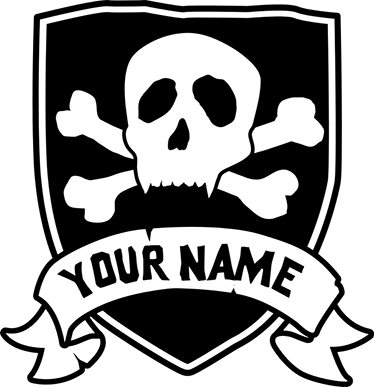 Vaikų vinilinė kilimėlė su piratų kauke ir vardu - „Tenstickers“