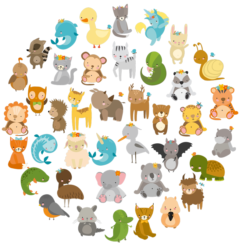 Vaikų vinilinė kilimėlė mano zoologijos sodas - „Tenstickers“