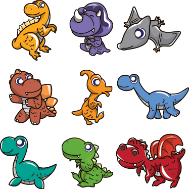 Vaikų vinilinė kilimėlė su dinozaurais kūdikiams - „Tenstickers“