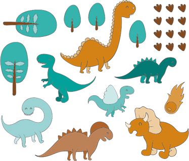 Vaikų vinilinė kilimėlė dinozaurų pasaulyje - „Tenstickers“