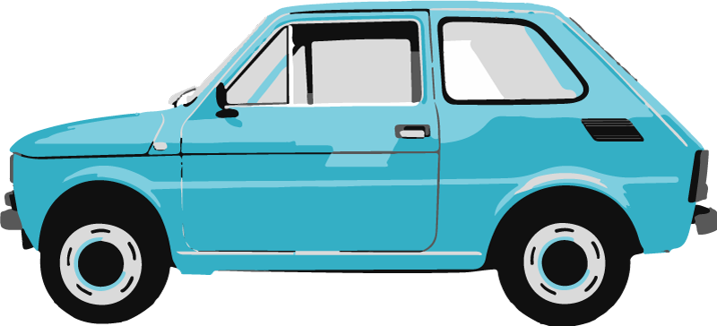 Vaikų vinilinė kilimėlė mėlynas senovinis automobilis - „Tenstickers“