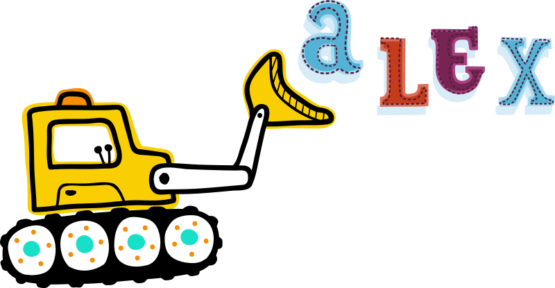 Vaikų vinilinė kilimėlė su asmeniniu ekskavatoriumi - „Tenstickers“