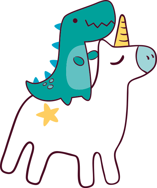 Vaikų vinilinė kilimėlė su vienaragiais ir dinozaurais - „Tenstickers“