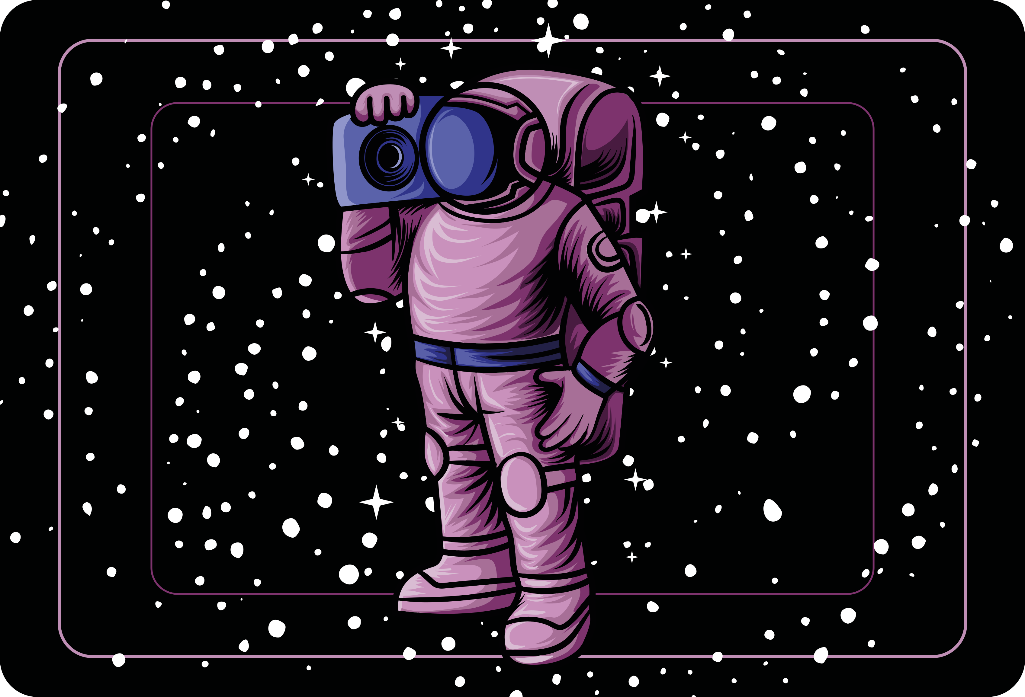 Vaikų vinilinė kilimėlė astronautas su radijo juosta - „Tenstickers“