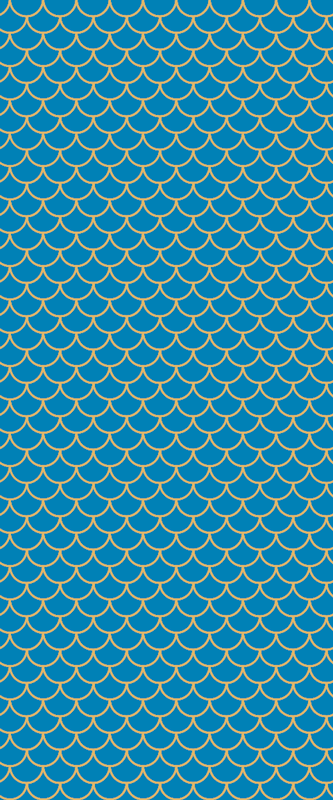 Vonios kambario vinilo kilimėlis mėlynų žuvies žvynų raštu - „Tenstickers“
