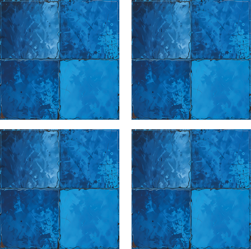 Vonios kambario vinilo kilimėlis jūrinės mėlynos kvadratai - „Tenstickers“