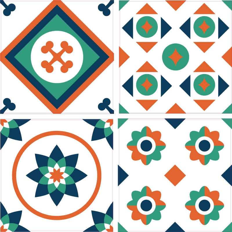 Vonios kambario vinilo kilimėlis geometrinėmis plytelėmis - „Tenstickers“