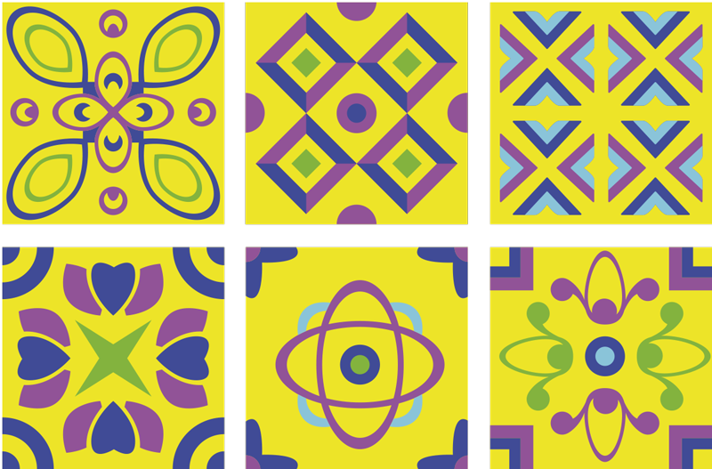 Kilimas virtuvei psichodelinės simetrijos - „Tenstickers“