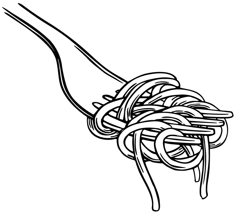 Kilimas virtuvei su spaghetti šakutės raižiniu - „Tenstickers“