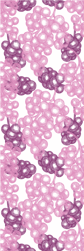 Kilimas virtuvei pieštos rožinės ir violetinės vynuogės - „Tenstickers“