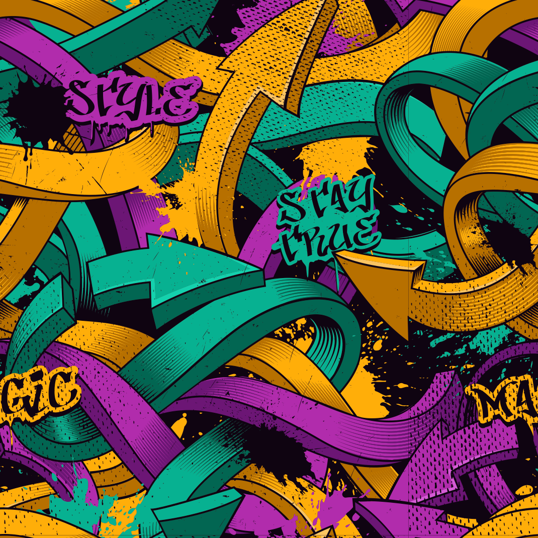 Vinilo kilimėlis miegamajam su realistišku grafiti - „Tenstickers“