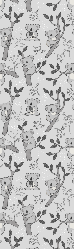 Vinilo kilimėlis miegamajam su pilku koala raštu - „Tenstickers“