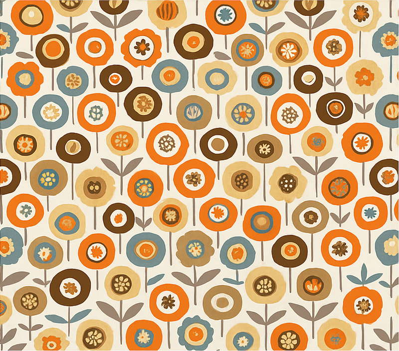 Skandinaviški kilimai spalvingais vintage gėlėmis - „Tenstickers“