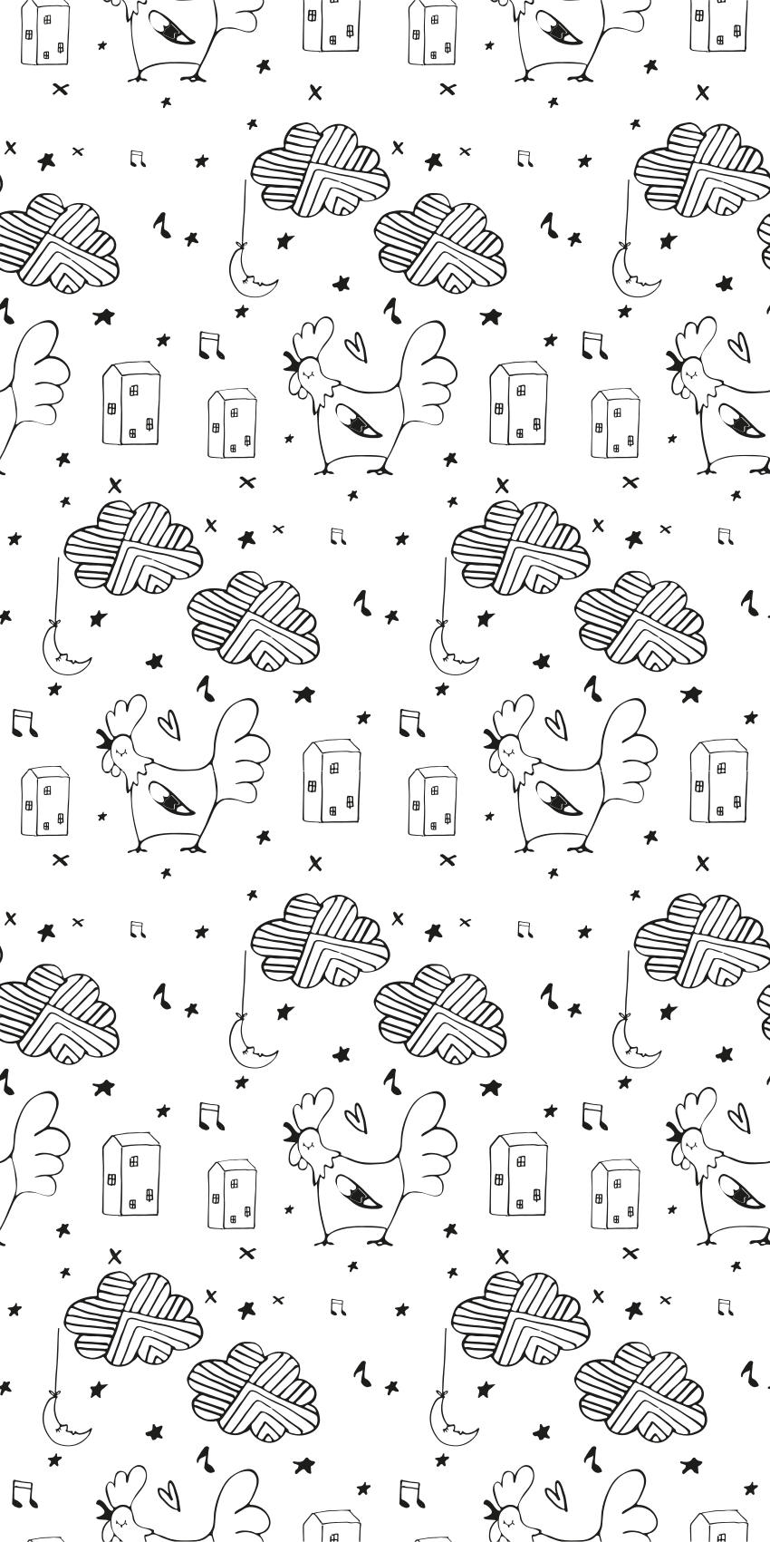 Skandinaviški kilimai juodai balti viščiukai - „Tenstickers“