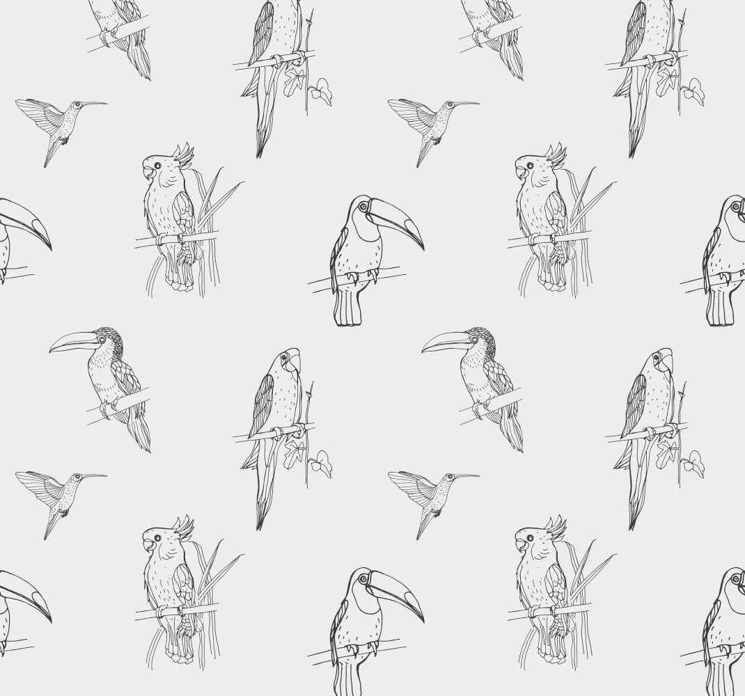 Gyvūnų vinilo kilimėlis papūgoms ir tukanais - „Tenstickers“
