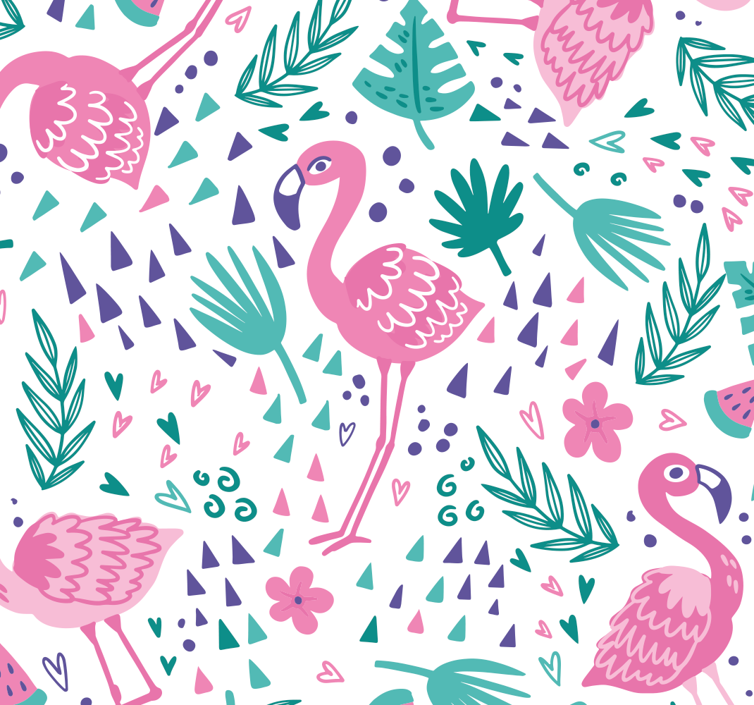 Gyvūnų vinilo kilimėlis su flamingo raštu - „Tenstickers“