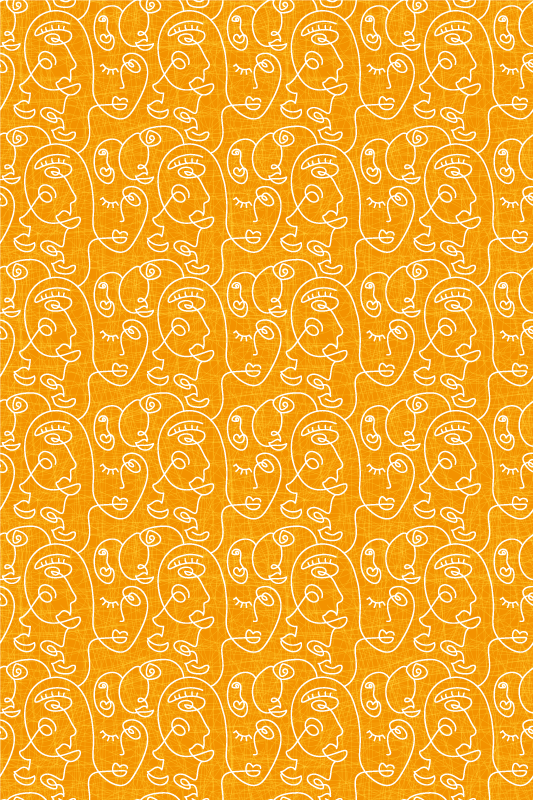 Tekstūrinis vinilinis kilimas su abstrakčiu oranžiniu motyvu - „Tenstickers“